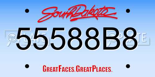 55588B8 South Dakota License Plate