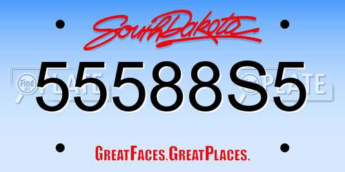 55588S5 South Dakota License Plate