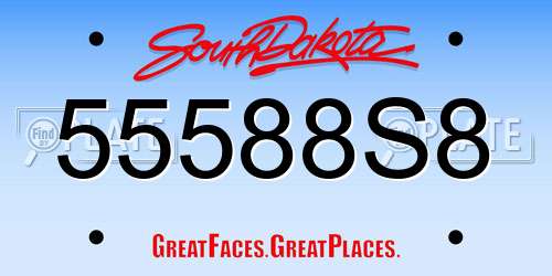 55588S8 South Dakota License Plate