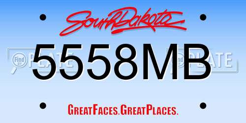 5558MB South Dakota License Plate