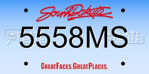 5558MS South Dakota License Plate