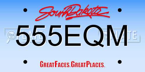 555EQM South Dakota License Plate