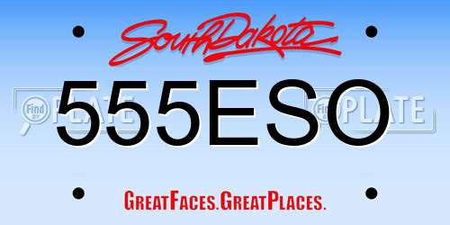 555ESO South Dakota License Plate