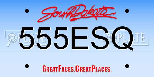 555ESQ South Dakota License Plate