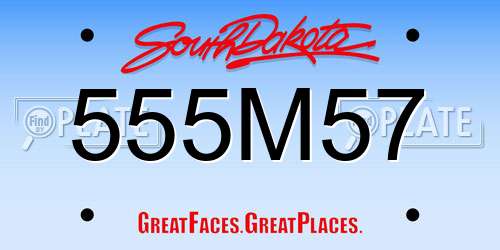 555M57 South Dakota License Plate