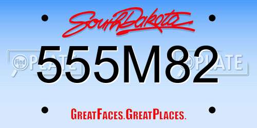 555M82 South Dakota License Plate