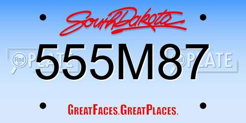 555M87 South Dakota License Plate