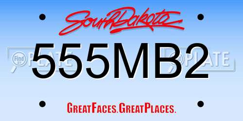 555MB2 South Dakota License Plate