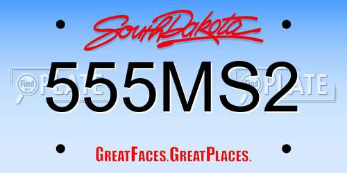 555MS2 South Dakota License Plate
