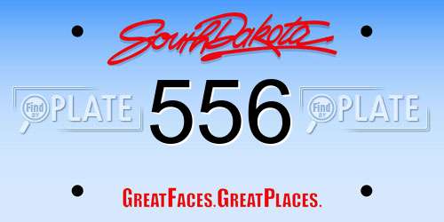 556 South Dakota License Plate