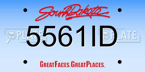 5561ID South Dakota License Plate