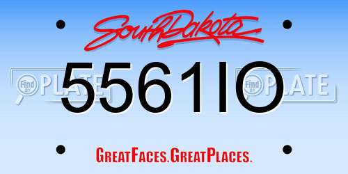 5561IO South Dakota License Plate