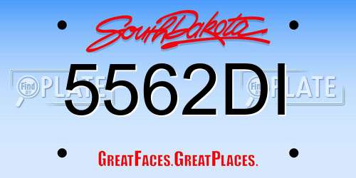 5562DI South Dakota License Plate