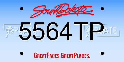 5564TP South Dakota License Plate