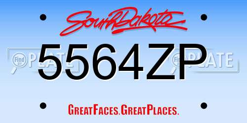 5564ZP South Dakota License Plate