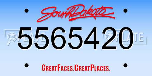 5565420 South Dakota License Plate