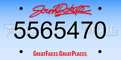 5565470 South Dakota License Plate