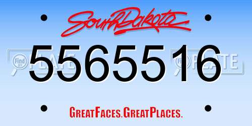 5565516 South Dakota License Plate