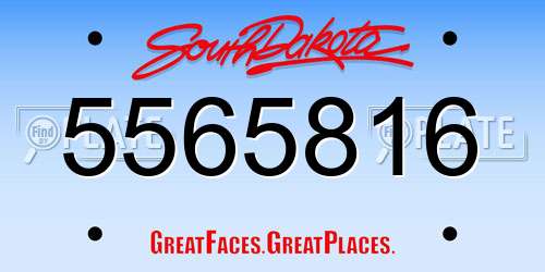 5565816 South Dakota License Plate