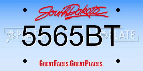 5565BT South Dakota License Plate