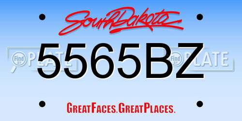5565BZ South Dakota License Plate