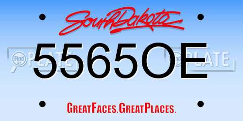5565OE South Dakota License Plate