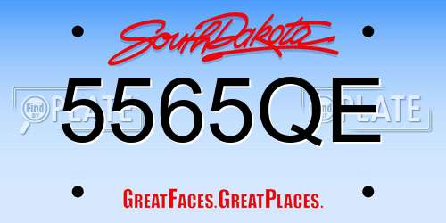 5565QE South Dakota License Plate