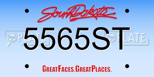 5565ST South Dakota License Plate