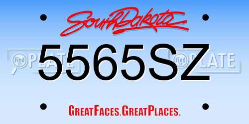 5565SZ South Dakota License Plate