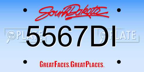 5567DI South Dakota License Plate