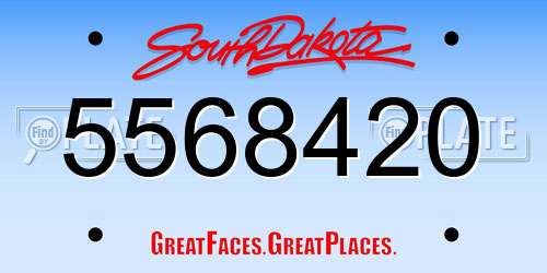 5568420 South Dakota License Plate