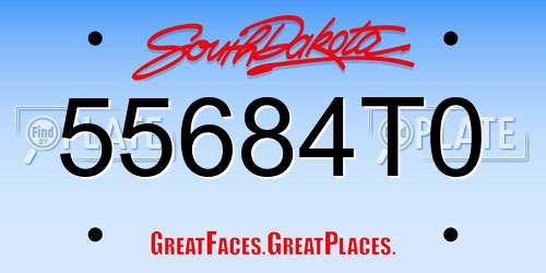 55684T0 South Dakota License Plate
