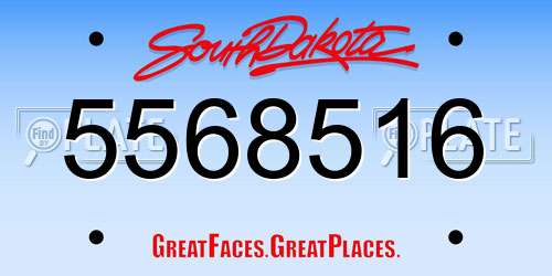 5568516 South Dakota License Plate