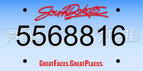 5568816 South Dakota License Plate