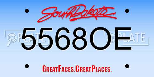 5568OE South Dakota License Plate
