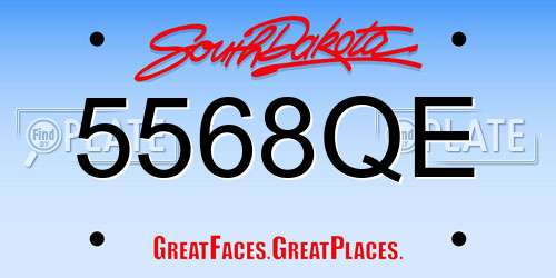 5568QE South Dakota License Plate