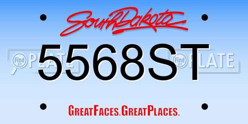 5568ST South Dakota License Plate
