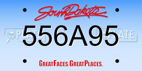 556A95 South Dakota License Plate