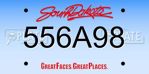 556A98 South Dakota License Plate