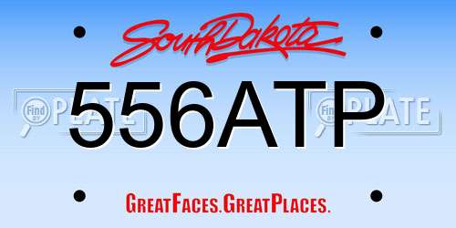 556ATP South Dakota License Plate