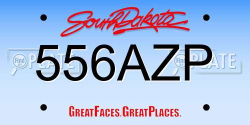 556AZP South Dakota License Plate