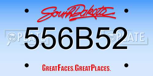 556B52 South Dakota License Plate