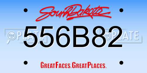 556B82 South Dakota License Plate