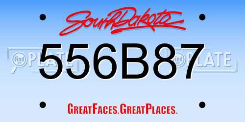 556B87 South Dakota License Plate