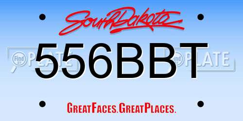 556BBT South Dakota License Plate