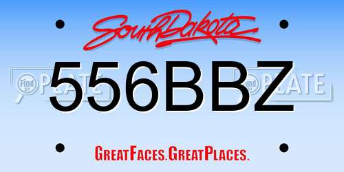 556BBZ South Dakota License Plate