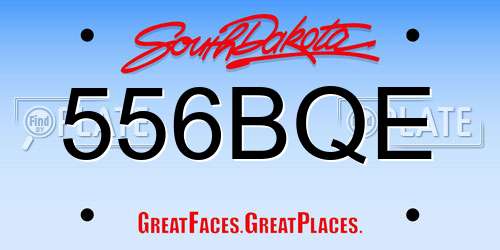 556BQE South Dakota License Plate