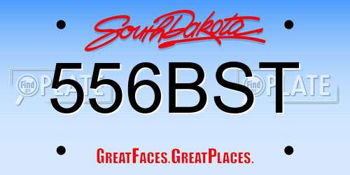 556BST South Dakota License Plate