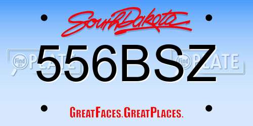 556BSZ South Dakota License Plate