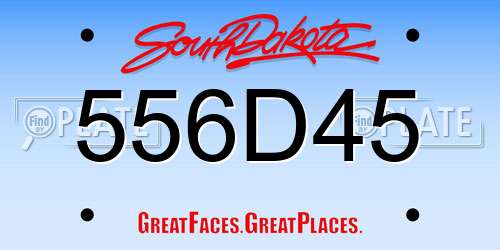 556D45 South Dakota License Plate